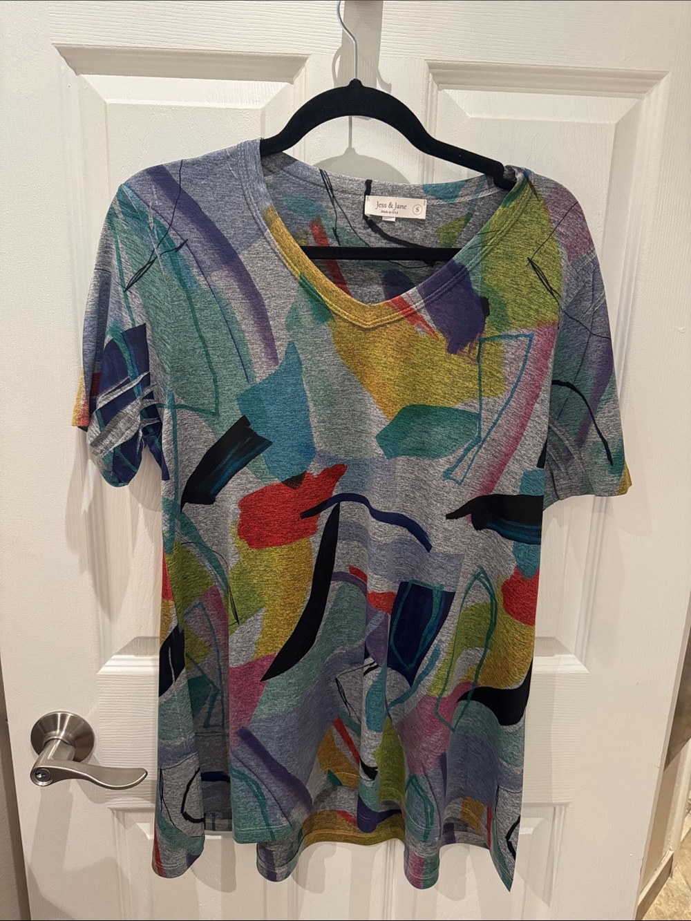 Jess and Jane Abstract Multicolor Scoop Neck tunic